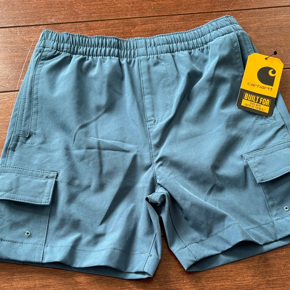NWT Carhartt Boys Blue Cargo Board Shorts